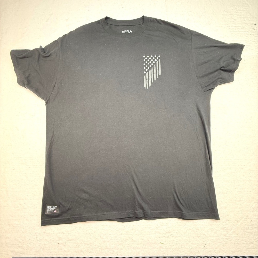 Howitzer Patriot Mfg Co Black‎ Graphic T Shirt Men's 2XL American Flag